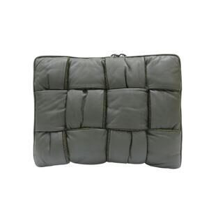 Bottega Veneta Intrecciato Padded Clutch Dark Green